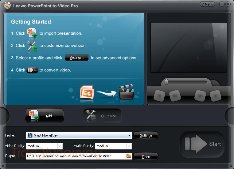 leawo powerpoint to video main screenshot leawo powerpoint to video main screenshot