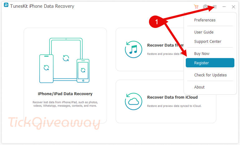 register tuneskit iphone data recovery code