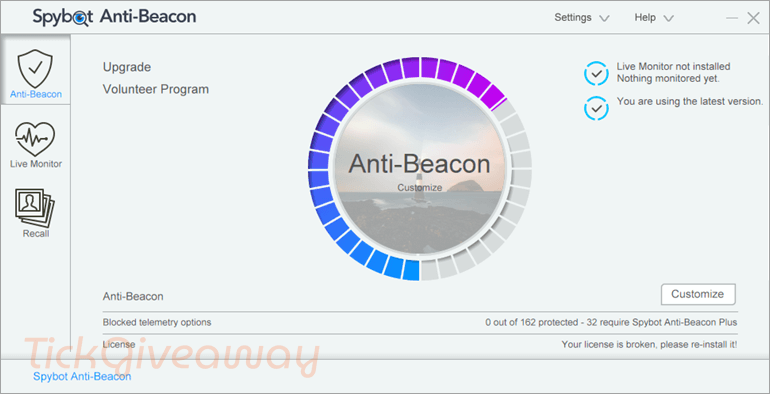 Spybot Anti-Beacon Home