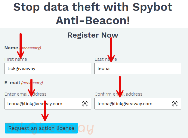 spybot anti beacon giveaway page
