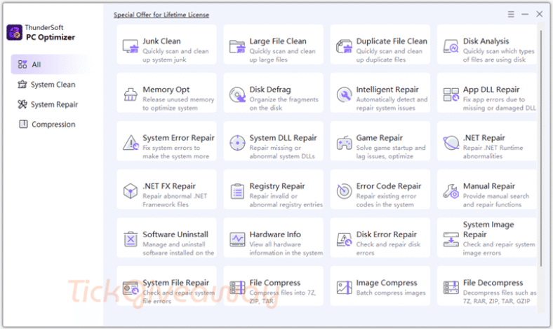 Free ThunderSoft PC Optimizer Key Giveaway for PC Cleanup