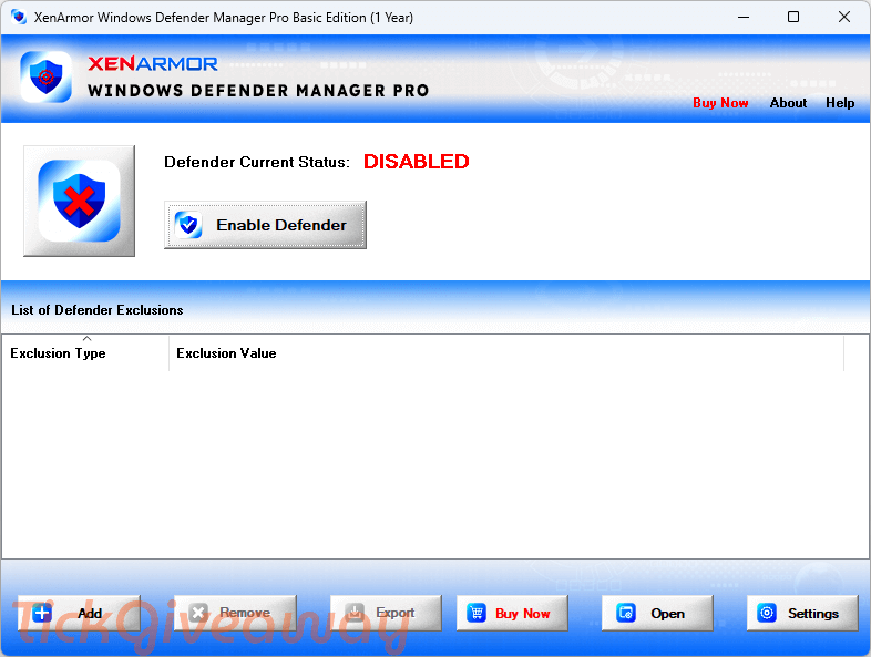 XenArmor Windows Defender Manager Pro screenshot