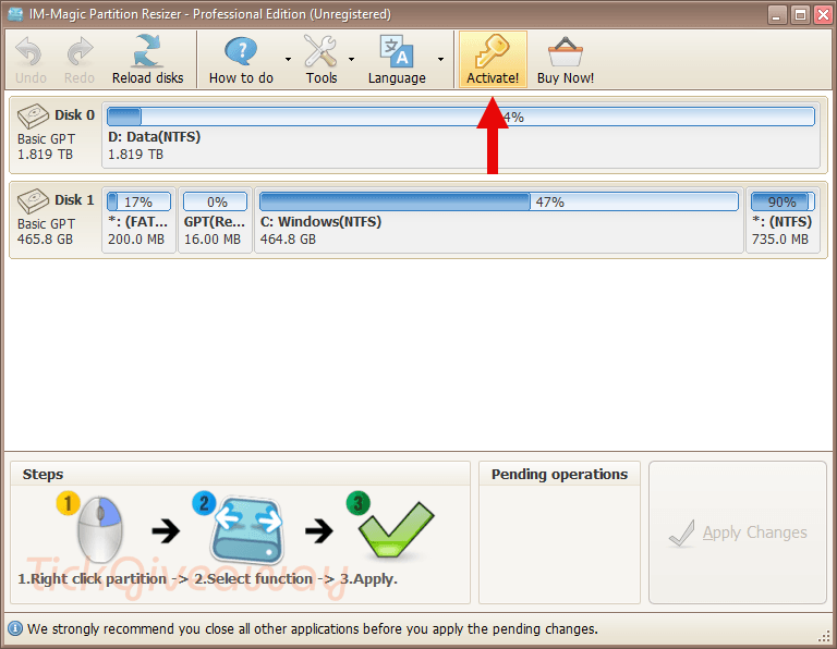 activate im magic partition resizer pro license