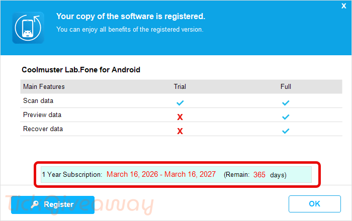 coolmuster lab fone for android subscription code