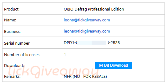 get o o defrag professional code