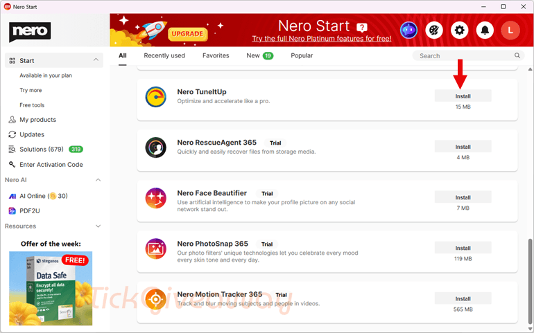 install nero tuneitup pro free
