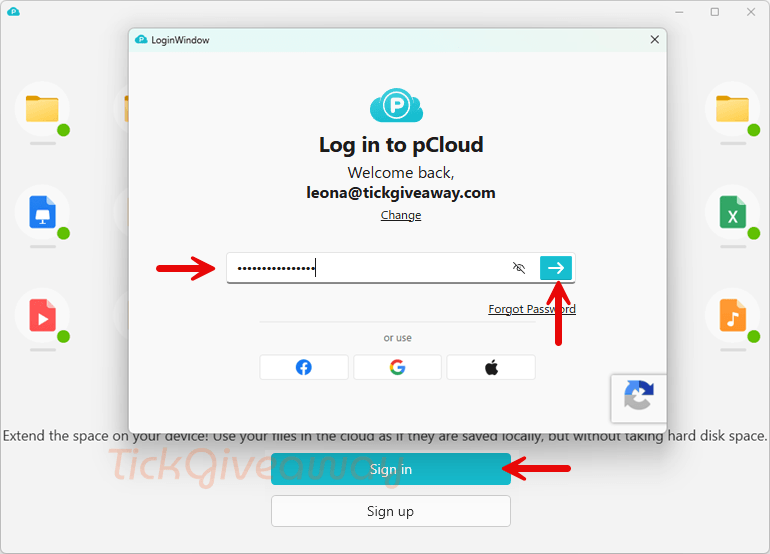 sign in pcloud account