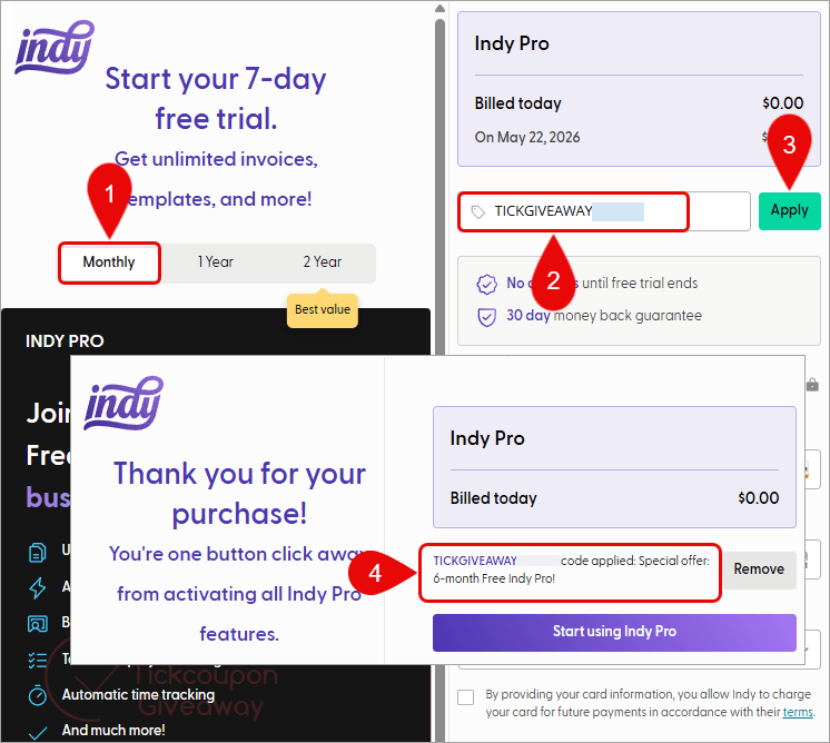 redeem indy code