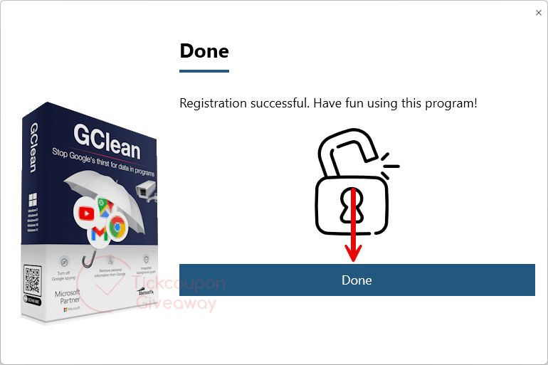 abelssoft gclean registration successful