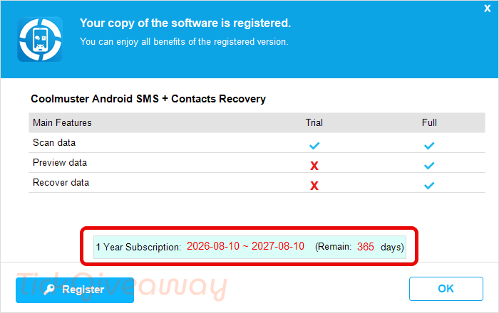 get coolmuster android sms contacts recovery key free