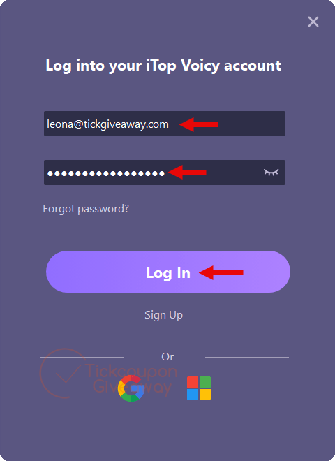 log into itop voicy pro account