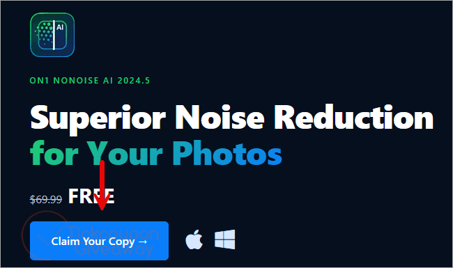 on1 nonoise ai giveaway page