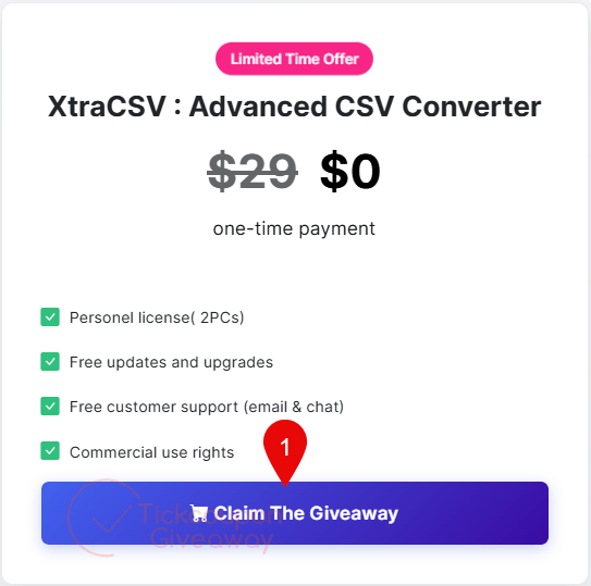 xtracsv advanced csv converter giveaway page