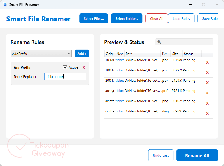 smart file renamer free main screenshot Smart File Renamer