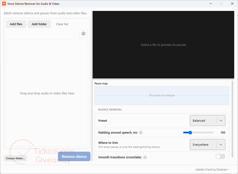 softorbits voice silence remover main screenshot