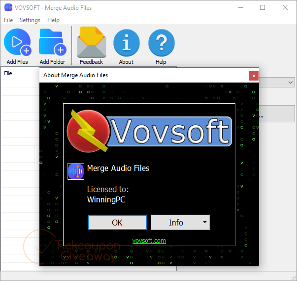 about vovsoft merge audio files free