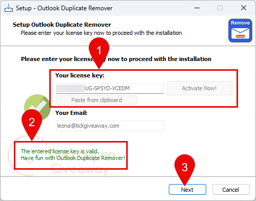 activate softorbits outlook duplicate remover code