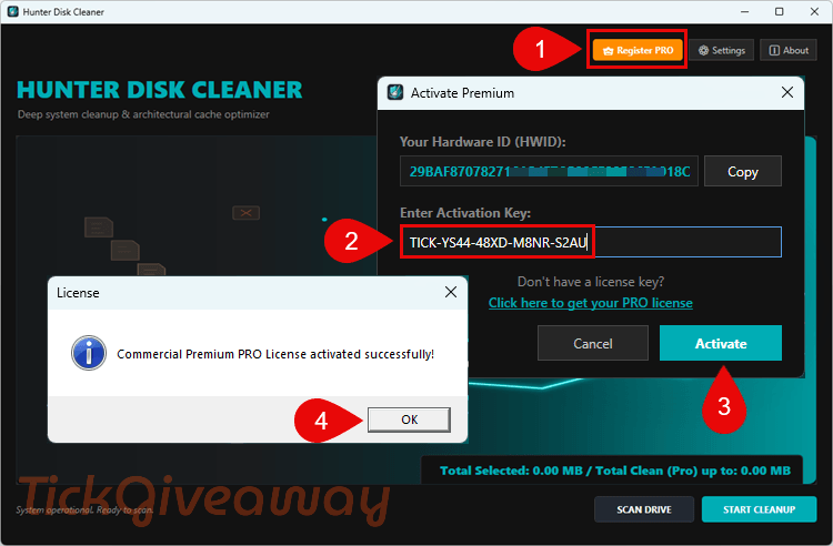 Hunter Disk Cleaner giveaway license code
