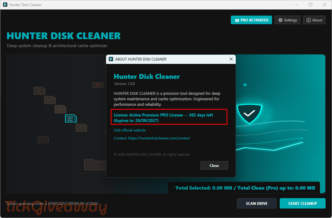hunter disk cleaner giveaway full download