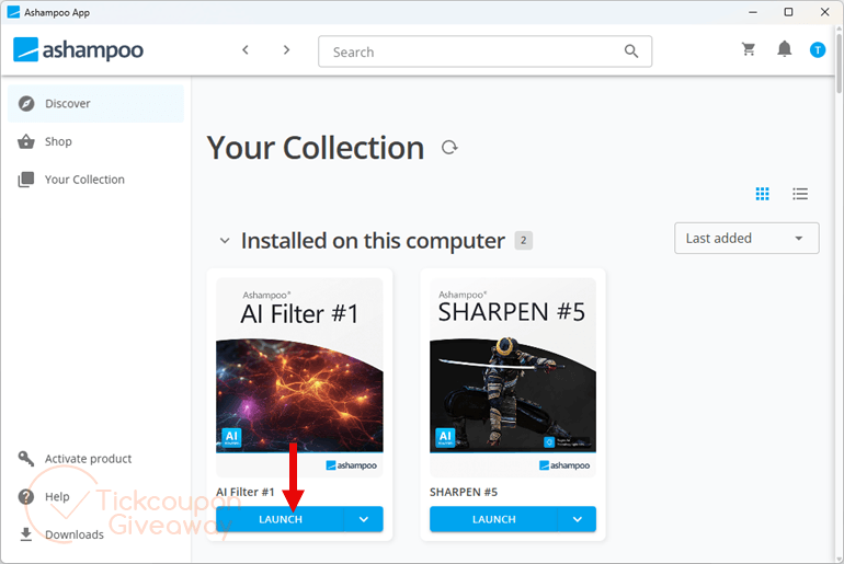 launch ashampoo ai filter free