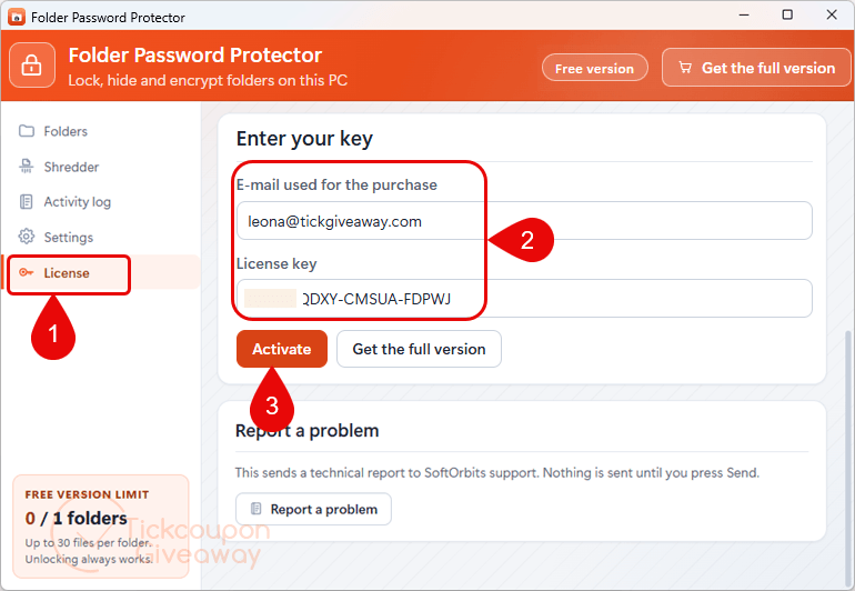 activate folder warden code
