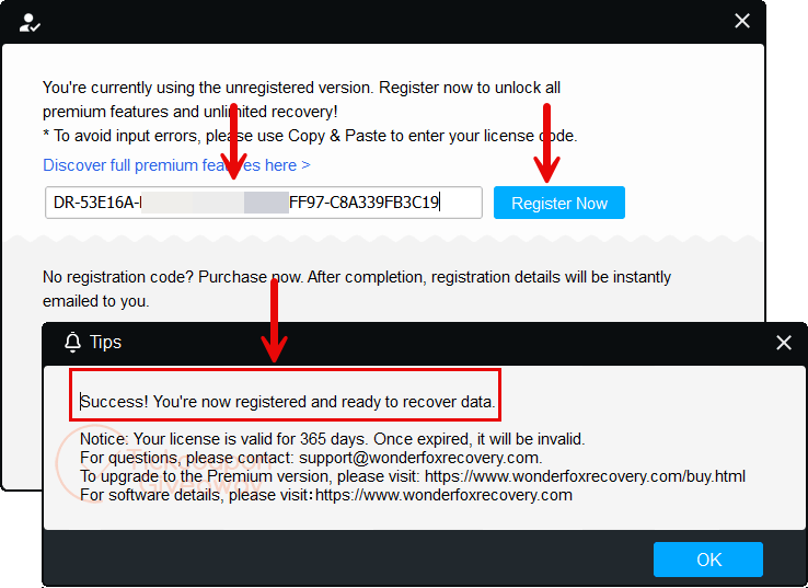 activate recoveryfox ai code