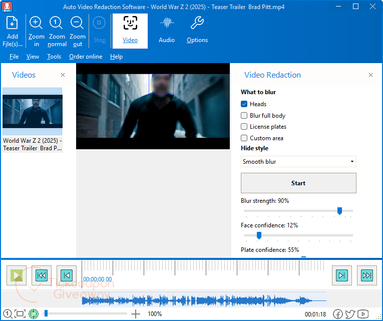 Auto Video Redaction Software
