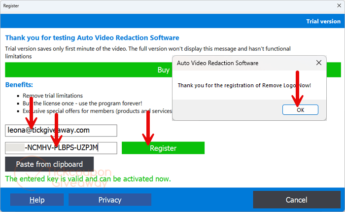 auto video redaction software registration