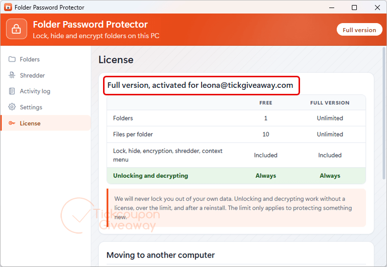 get folder warden for free