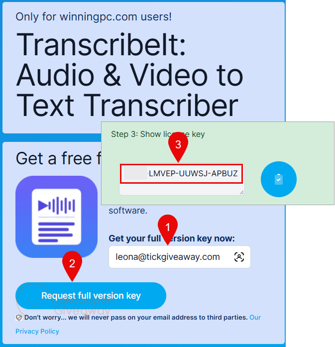 get softorbits transcribeit code free